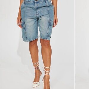 Women's Denim Cargo Shorts